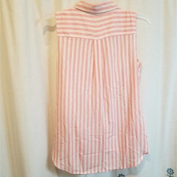 She and Sky pink and white striped button‎ down shirt size medium - Picture 2 of 5